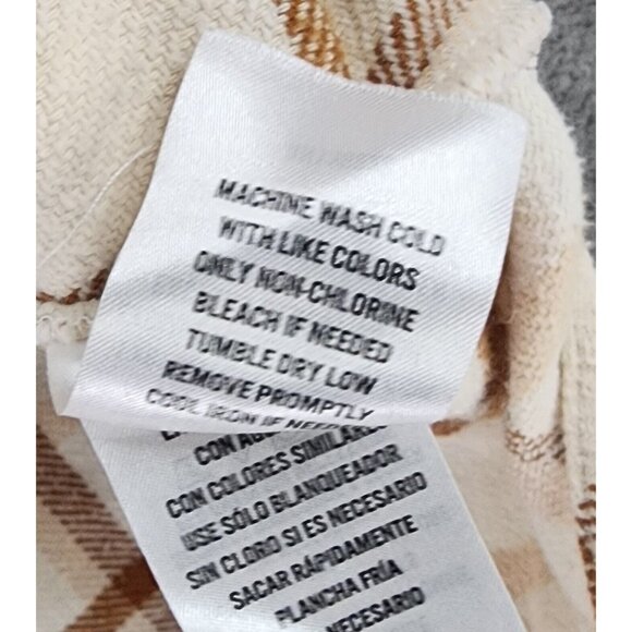 Idyllwind Shirt Womens XS Cream Tan Plaid Flannel Western Pearl Snap Long Sleeve - Picture 11 of 11